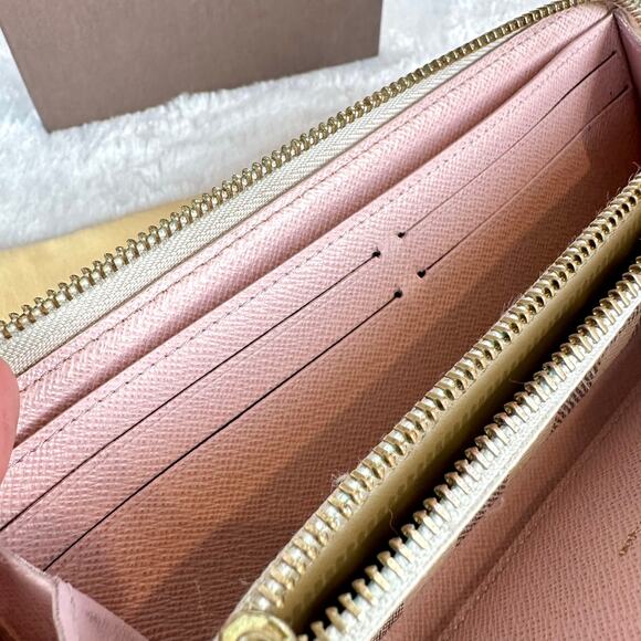 Louis Vuitton Damier Azur Clemence Long Wallet pink leather NICE EUC - Picture 12 of 16